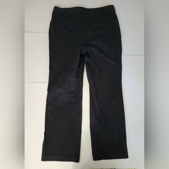 Talbots Black Heritage Front Zip Straight Leg Business Casual Trouser Pants - Picture 2 of 9